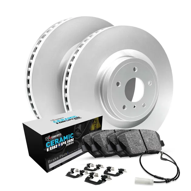 R1 Concepts WDTH1-31064 Brake Rotors - Carbon Coated W/ Euro Ceramic Pads & Hdw